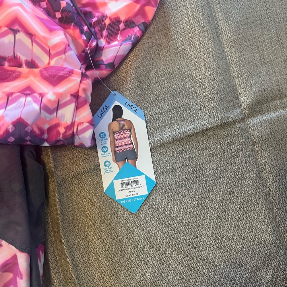 Women's Tankini Free Country NWTS!! Sz Lrg 12/14 .grey pink purple - Picture 5 of 5